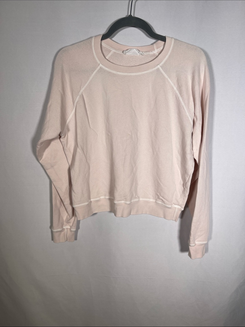 SELF CONTRAST WOMENS LIGHT PINK CREWNECK SWEATSHIRT MEDIUM